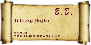 Bilszky Dejte névjegykártya